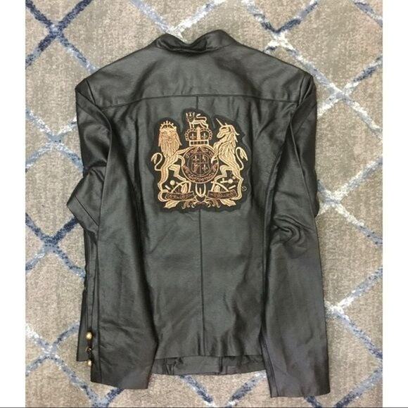 Sheryl Crow Faux Leather military jacket-Coat of arms (M) - Picture 1 of 5
